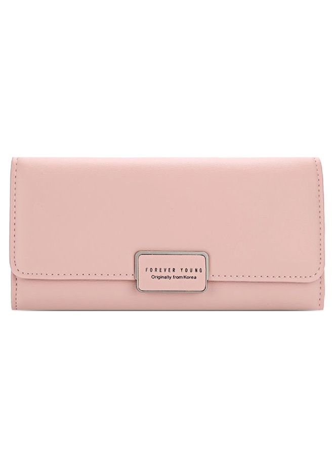 بايلليري حقيبة صغيرة طويلة قابلة للطي بطبعة شعار وردي فاتح - Image 1