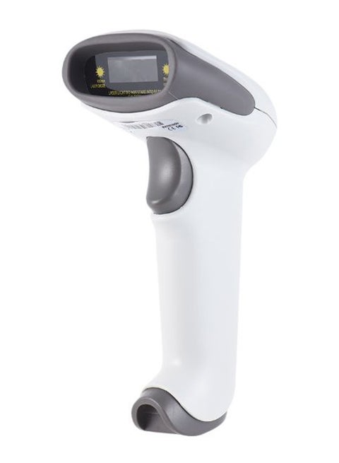 Portable Handheld Barcode Scanner With Receiver White/Grey