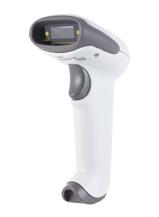 Generic Portable Handheld Barcode Scanner With Receiver White/Grey 