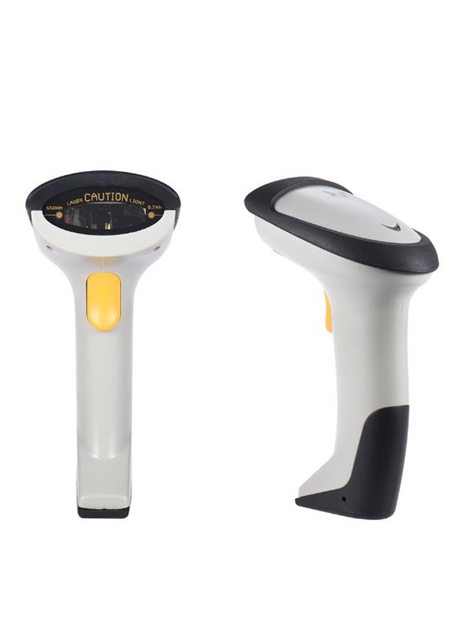 Generic Bluetooth Wireless Handheld 1D Barcode Scanner White/Grey/Orange 