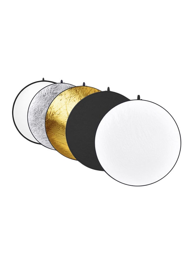 Voberry 5-In-1 Multi-Disc Light Reflector With Bag 110x5cm White/Black/Gold  - Image 1