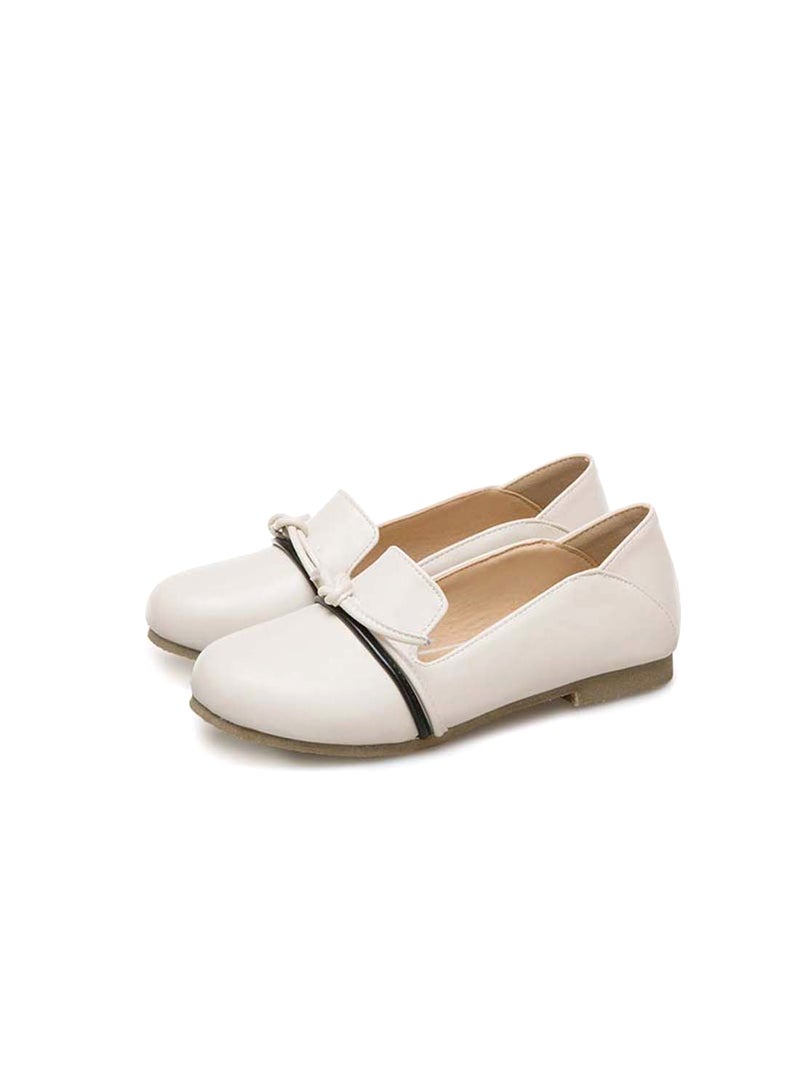 GFM - Pull-On Low Block Heel Ballerinas Beige - Image 1