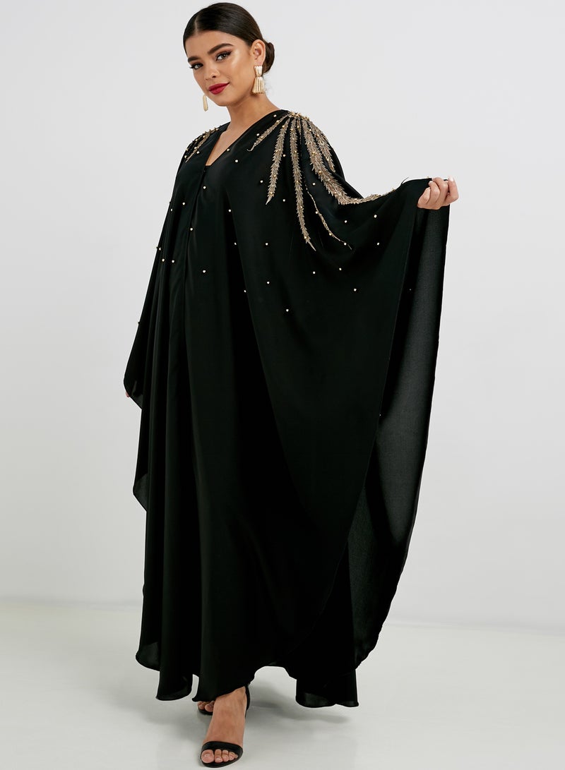 Bold Beads Embellishment Abaya Black - v1557995526/N21825090A_1