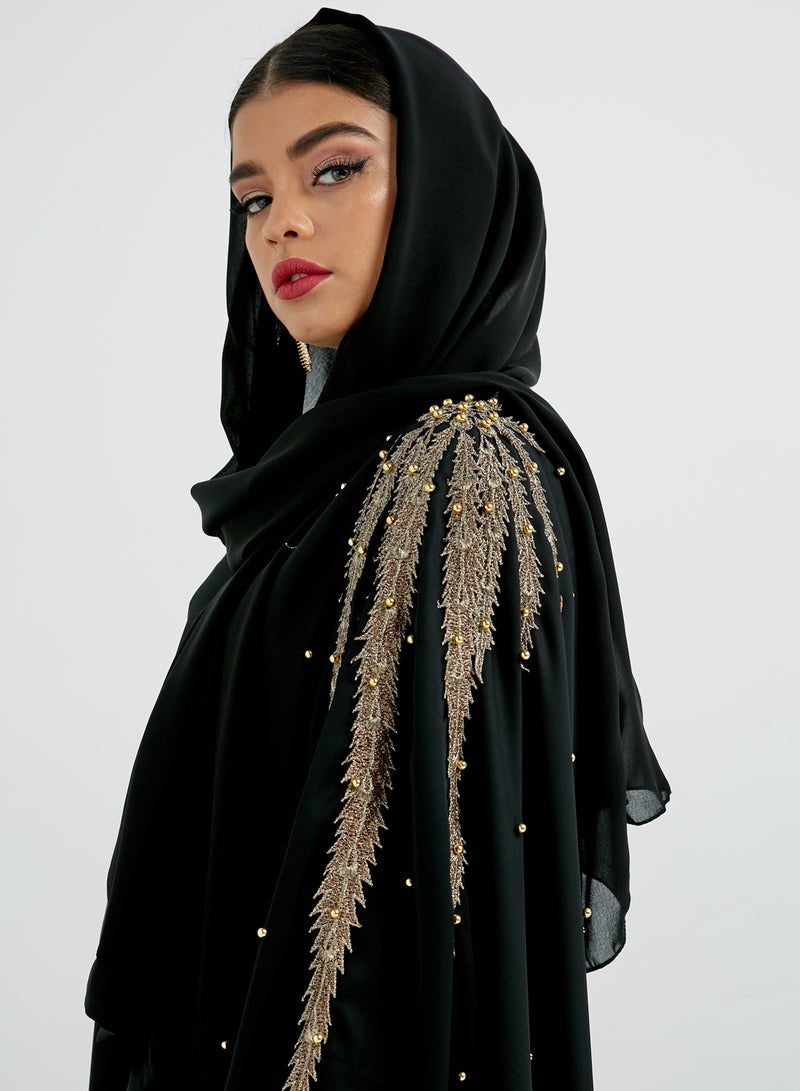 Bold Beads Embellishment Abaya Black - v1557995527/N21825090A_4