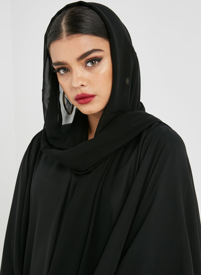 ماليكا كوليكشن - عباية من طبقتين أسود - Image 1