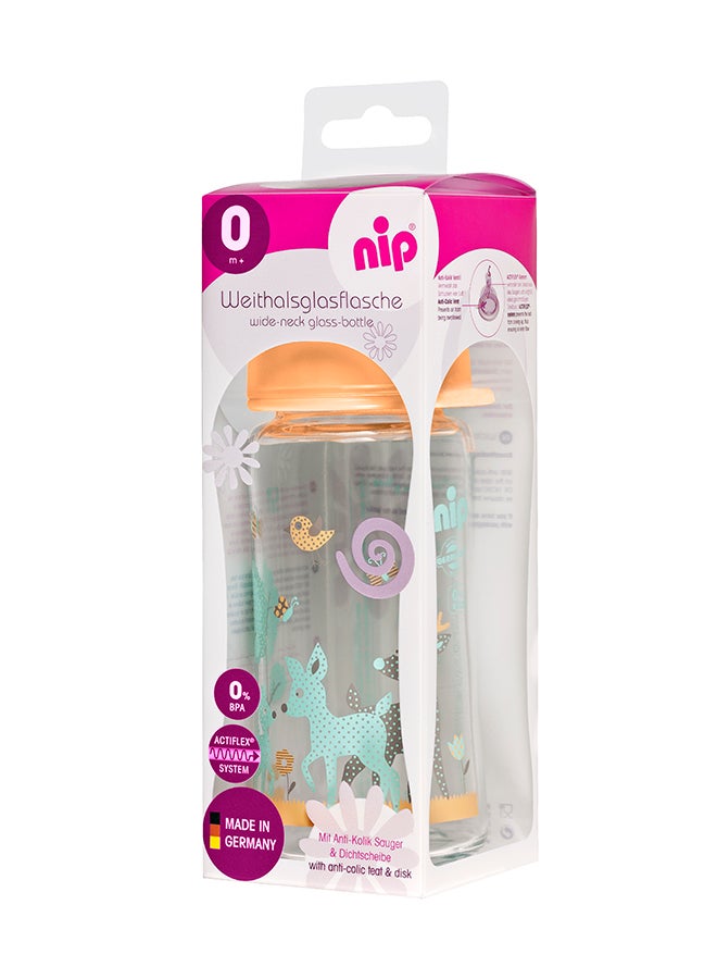 nip Wide Neck Glass Bottle 240 ML, Deer Girl  - Image 2