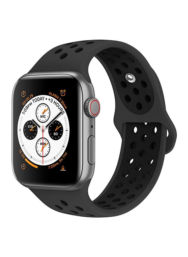 Eworld Silicone Replacement Band For Apple Watch Series 1/2/3/4 42mm 44mm New Anthracite/Black - Image 1