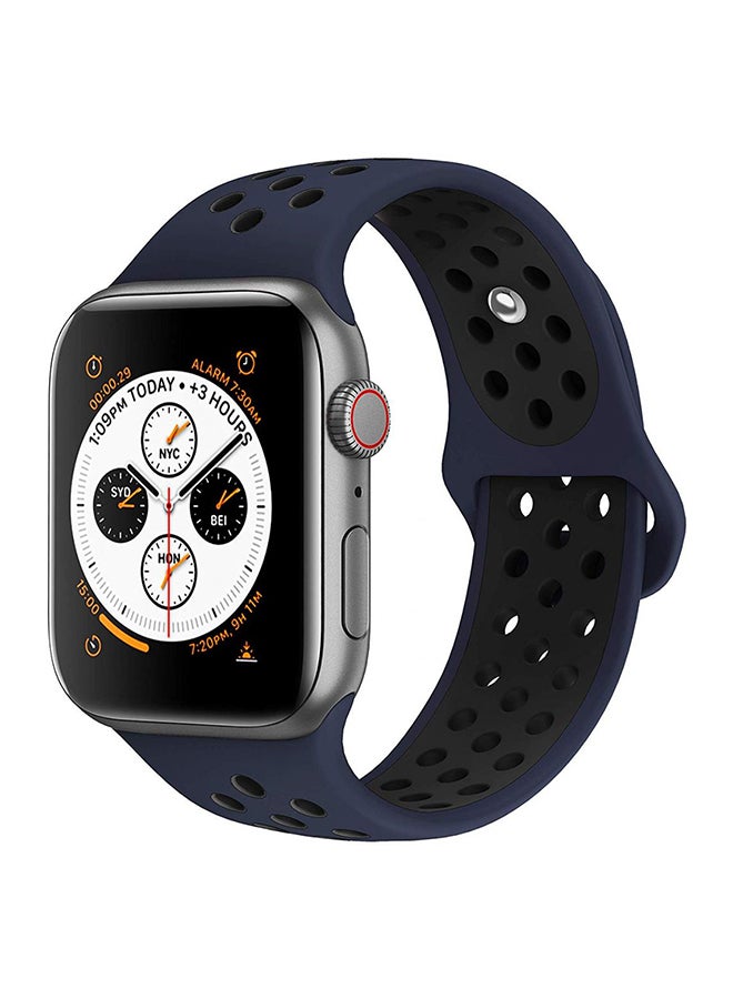 Eworld - Replacement Wrist Band For Apple Watch Series 1/2/3/4 42mm 44mm Blue/Black - Image 1