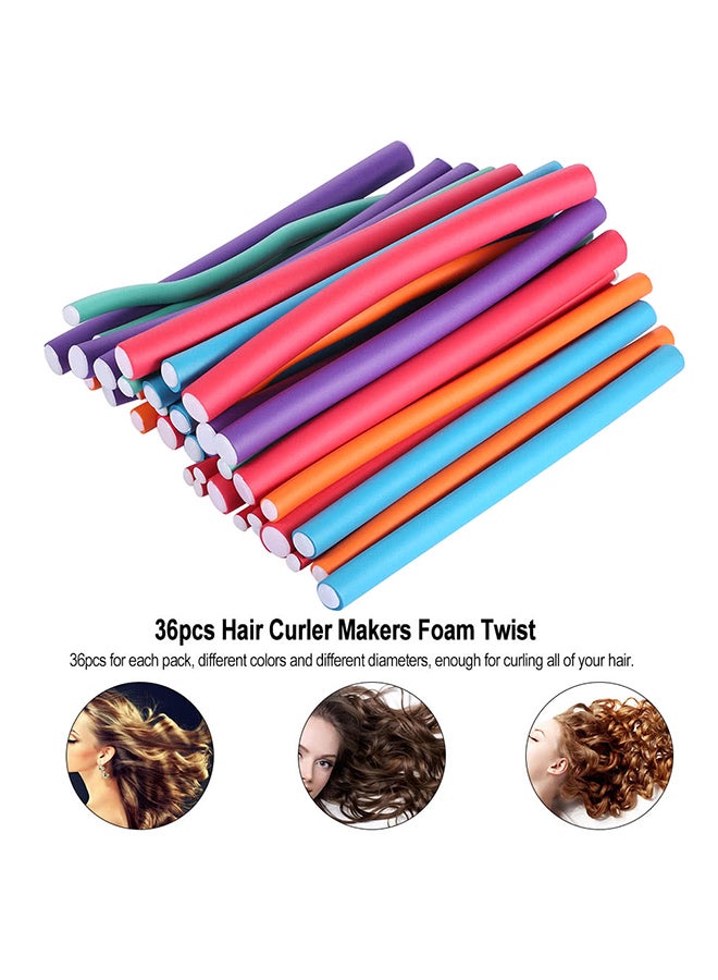 Generic - 36 Piece Curler Makers Spongia Foam Twist Set Multicolour - Image 1