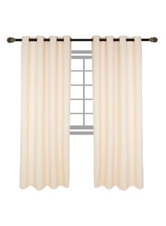 Home Box 4-Piece Uni-Blackout Curtain Beige  - Image 1