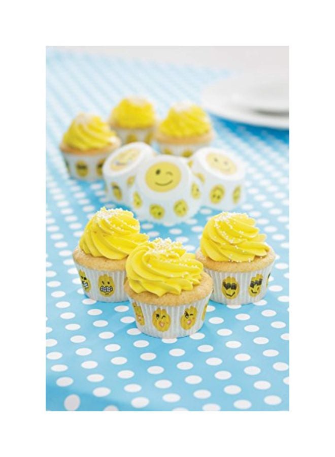 Fox Run - Sunglasses Emoji Bake Cup Set White/Yellow/Black 3x3x1.2inch - Image 1