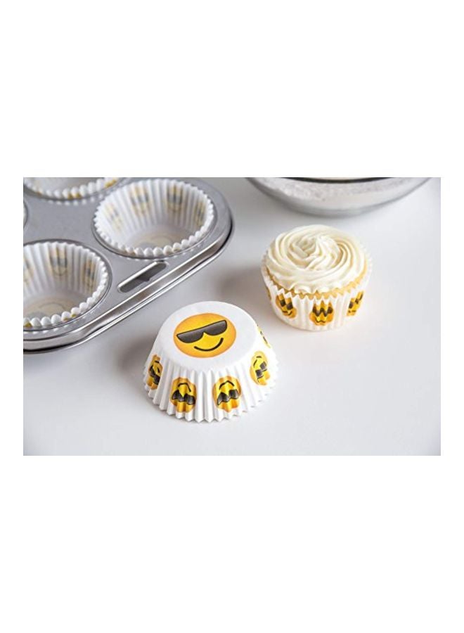 Fox Run - Sunglasses Emoji Bake Cup Set White/Yellow/Black 3x3x1.2inch - Image 1