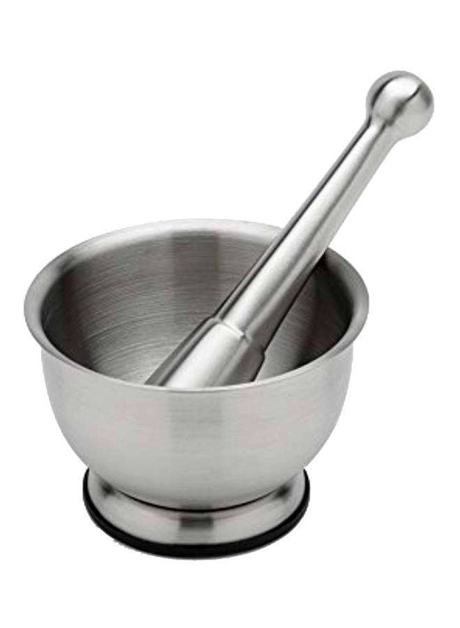 Fox Run - 2-Piece Stainless Steel Mortar And Pestle Set Silver 4.7x3.3inch - Image 1