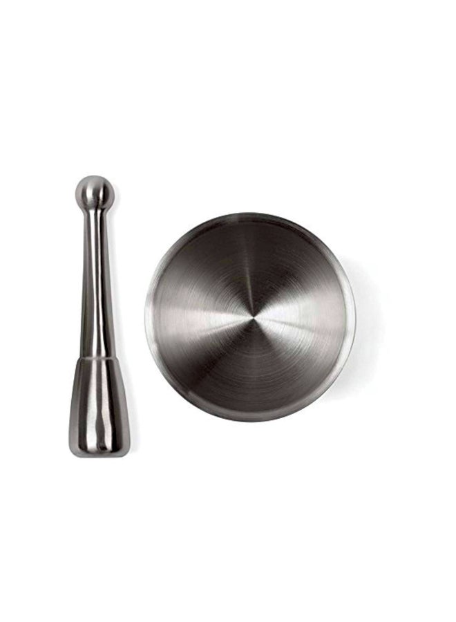 Fox Run - 2-Piece Stainless Steel Mortar And Pestle Set Silver 4.7x3.3inch - Image 1