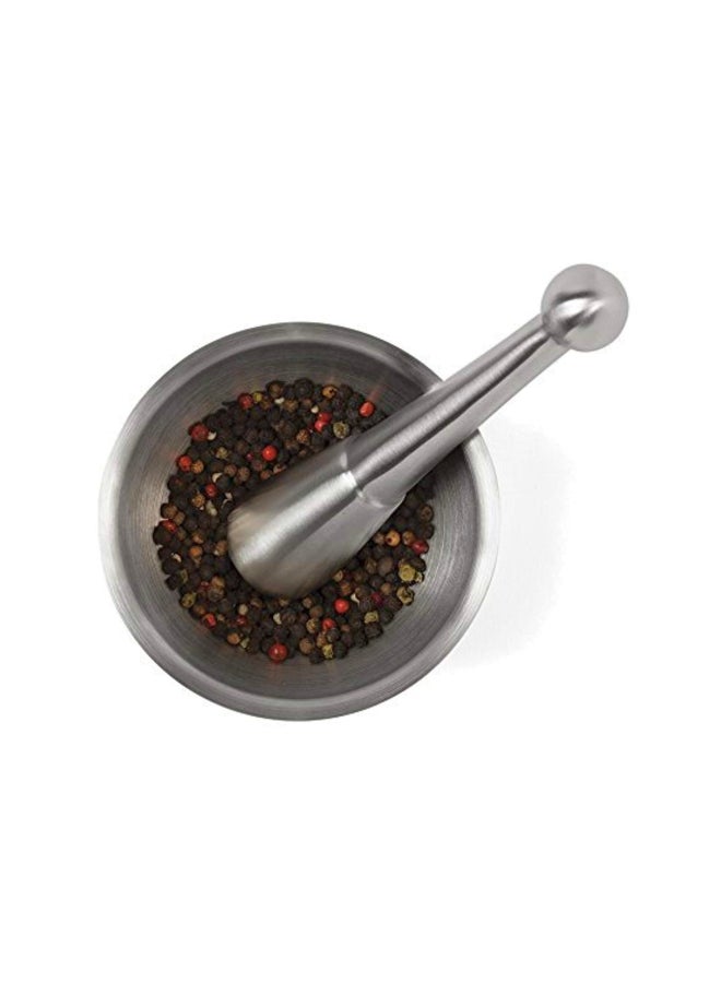 Fox Run - 2-Piece Stainless Steel Mortar And Pestle Set Silver 4.7x3.3inch - Image 1