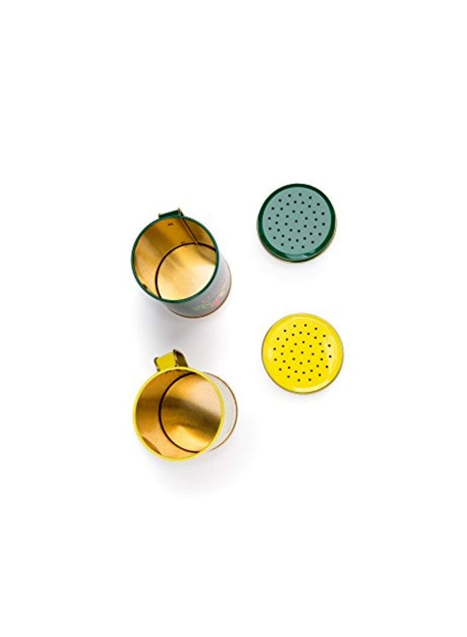 Fox Run - 2-Piece Salt And Pepper Shaker Yellow/Green/Red 3.5x2.75x4inch - Image 1