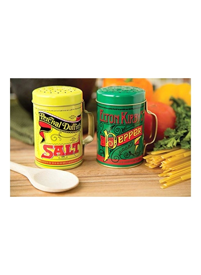 Fox Run - 2-Piece Salt And Pepper Shaker Yellow/Green/Red 3.5x2.75x4inch - Image 1