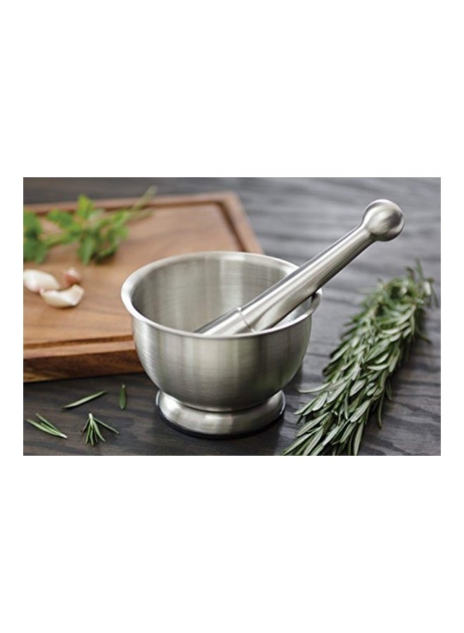 Fox Run - 2-Piece Stainless Steel Mortar And Pestle Set Silver 4.7x3.3inch - Image 1