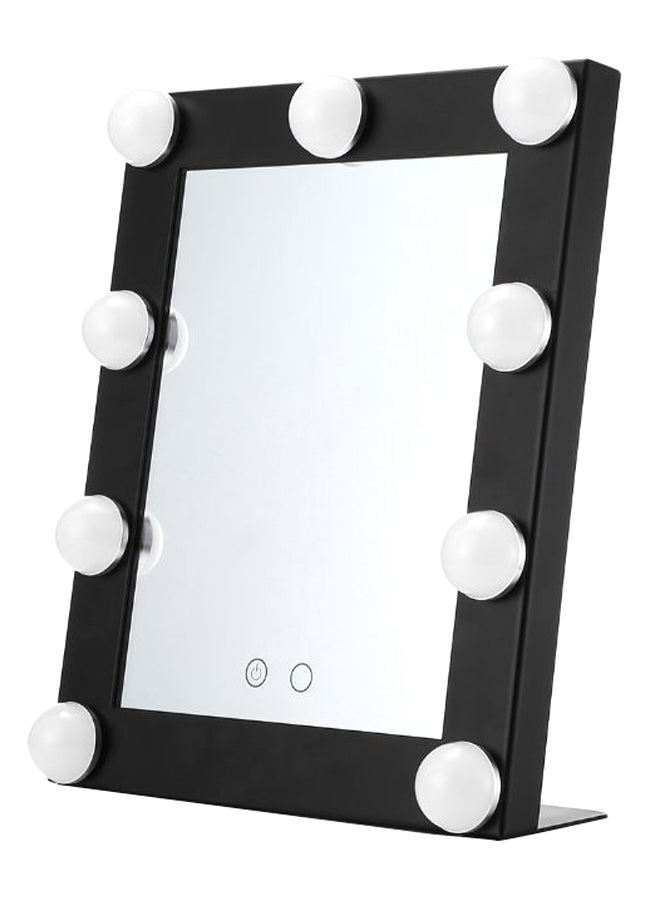 مرآة مكياج محمولة مصغرة بإضاءة LED أسود / شفاف - Image 1