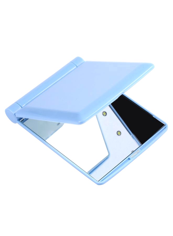 مرأة بحجم الجيب مضغوطة متنقلة بإضاءة 10 مصابيح LED أزرق - Image 1