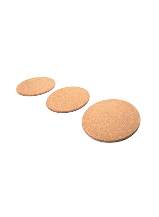 Fox Run - 3-Piece Cork Trivet Set Brown - Image 1