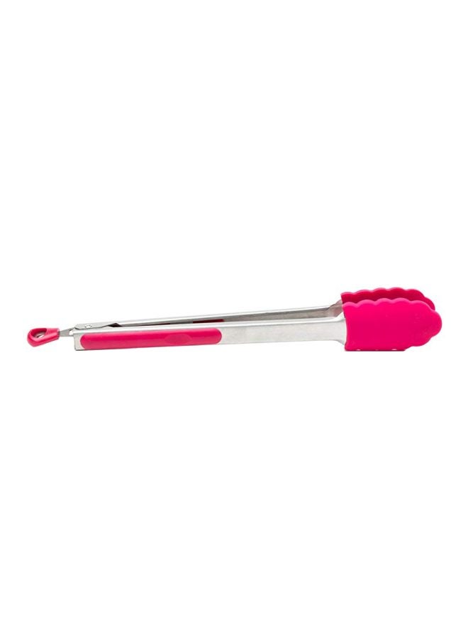 Fox Run - Stainless Steel Locking Tongs Silver/Pink 1.8x1.2x14cm - Image 1
