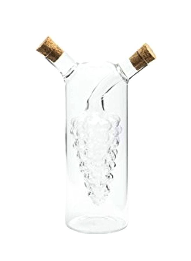 Fox Run - Grape Motif Oil And Vinegar Bottle Clear/Brown 3.4x4.8x8.6inch - Image 1