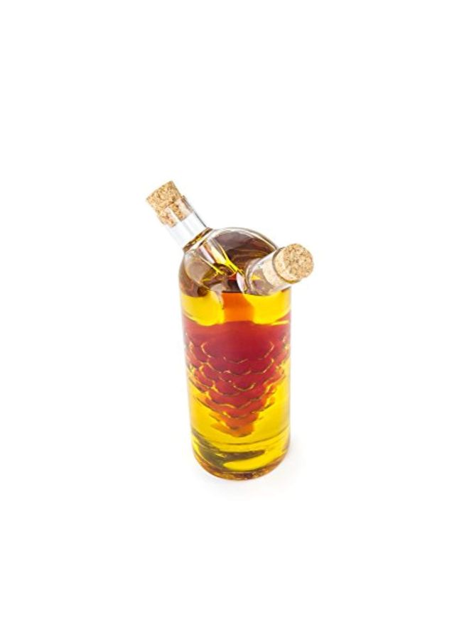 Fox Run - Grape Motif Oil And Vinegar Bottle Clear/Brown 3.4x4.8x8.6inch - Image 1