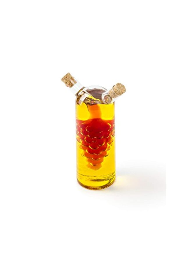 Fox Run - Grape Motif Oil And Vinegar Bottle Clear/Brown 3.4x4.8x8.6inch - Image 1