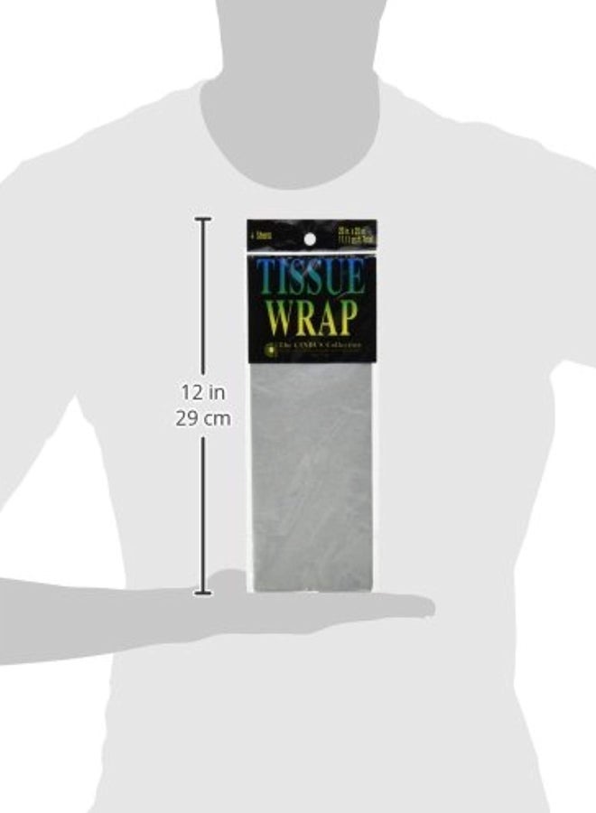 سندس مجموعة مناديل لتغليف الهدايا مكونة من 4 قطع فضي - Image 3