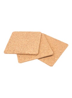 3-Piece Square Shaped Cork Trivets Brown 7x7x1.1inch