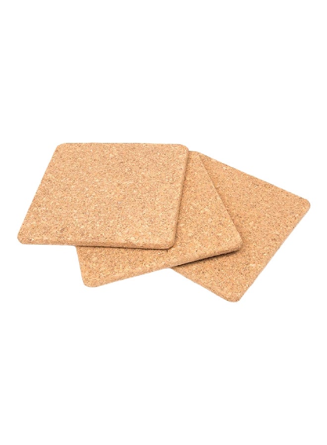 Fox Run - 3-Piece Square Shaped Cork Trivets Brown 7x7x1.1inch - Image 1