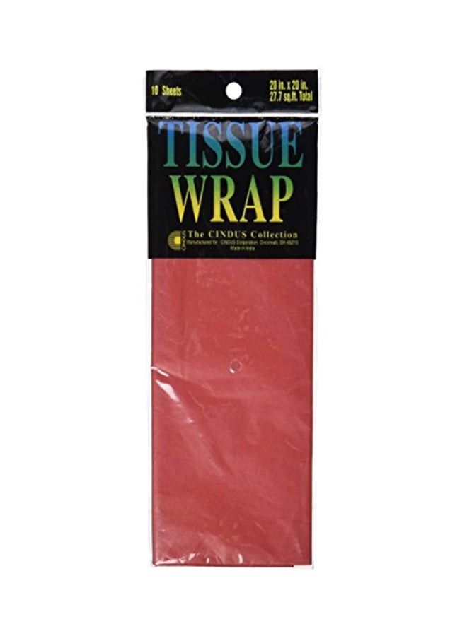 Cindus 10-Piece Tissue Wrap Flame Red 