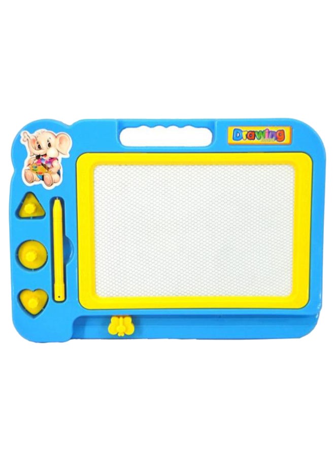 لوح مغناطيسي للرسم مزود بقلم مذهل أزرق/أصفر/أبيض