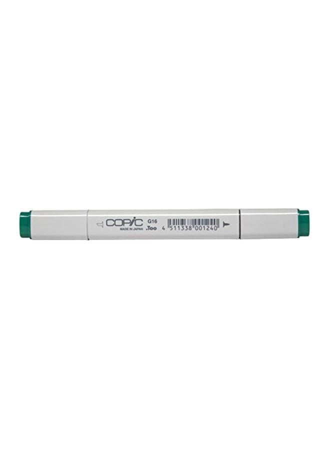 Permanent Marker With Replaceable Nib White/Malachite