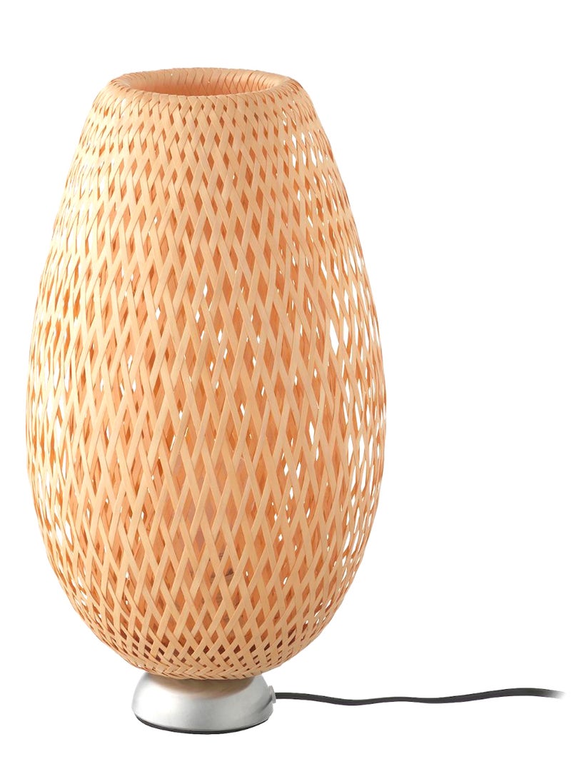 Rattan Bamboo Table Lamp Beige/Grey 40cm
