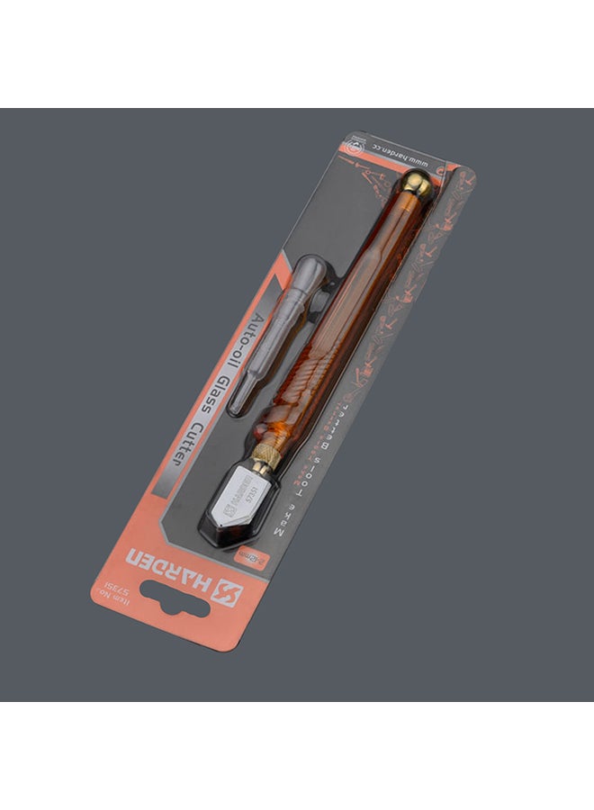 Harden Professional Auto-Oil Glass Cutter With Plastic Handle Orange/Silver - Image 2
