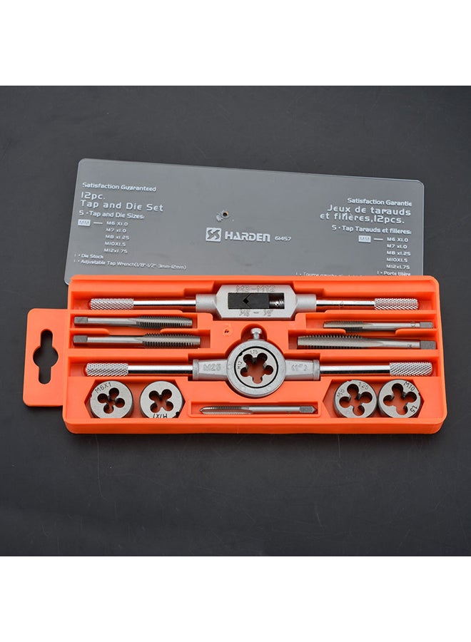 Harden 12-Piece Thread Maker Tap And Die Set Orange/Silver - Image 3