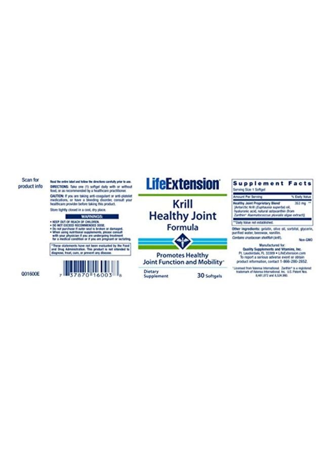 Life Extension Krill Healthy Joint Formula - 30 Softgels - Image 2