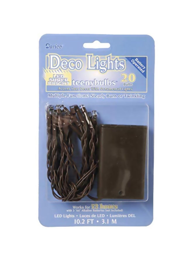 Darice Deco Lights Battery Operated LED Strip Light Brown 3.1meter 
