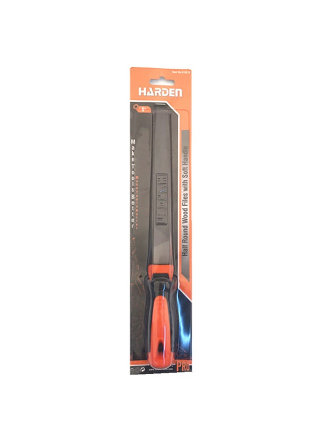 Harden - Flat Bastard Mill File With Soft Handle Black/Orange 6inch - Image 1