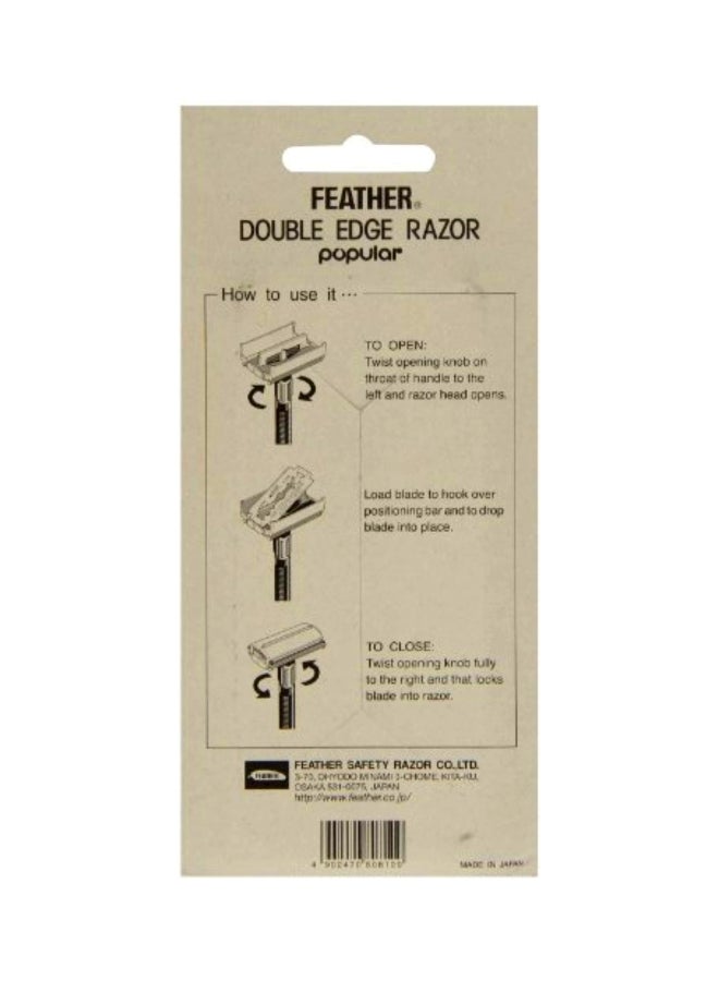 Feather Double Edge Shaving Razor Black/Silver  - Image 2