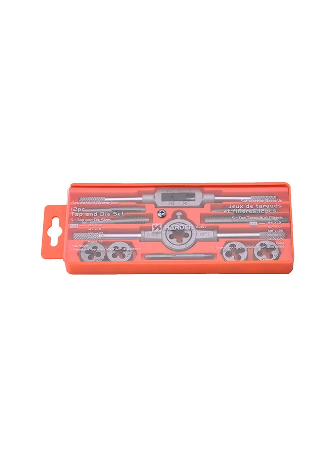 Harden 12-Piece Thread Maker Tap And Die Set Orange/Silver - Image 1