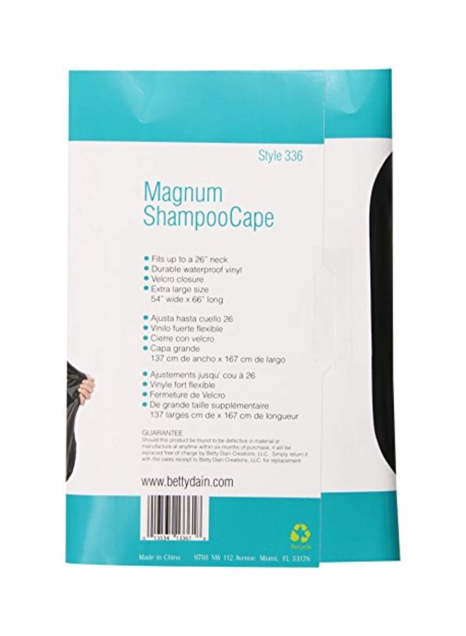 Betty Dain Magnum Shampoo Cape With Velcro Closure Black  - Image 2