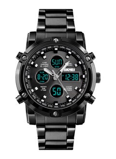 SKMEI Men's Stainless Steel Digital Analog Watch - 48 mm - Black 