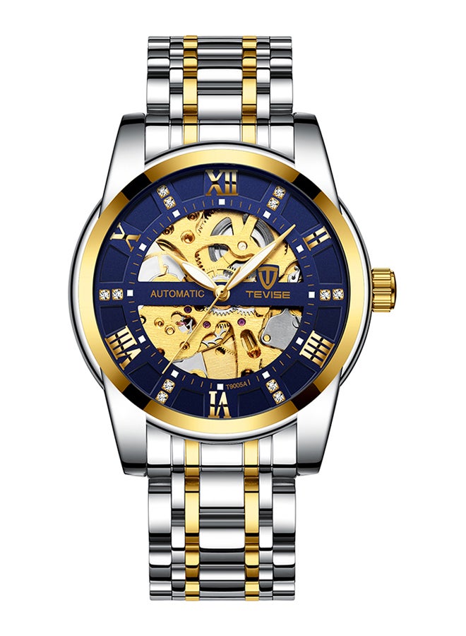 Tevise Men's Stainless Steel Analog Watch T9005A - 41 mm - Silver/Gold