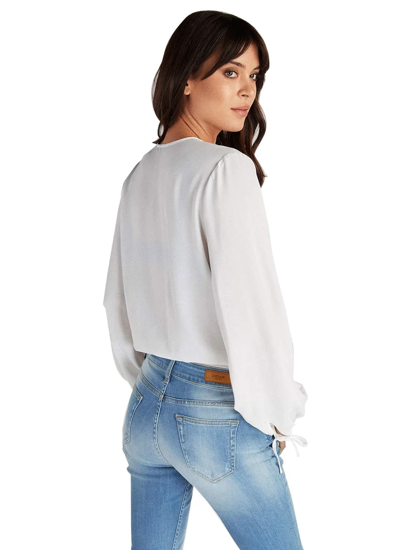 Sacoor Brothers Long Sleeves Blouse White