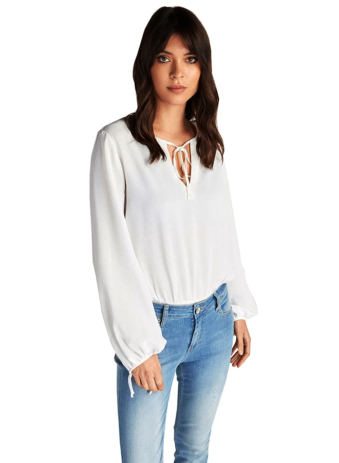 Sacoor Brothers Long Sleeves Blouse White