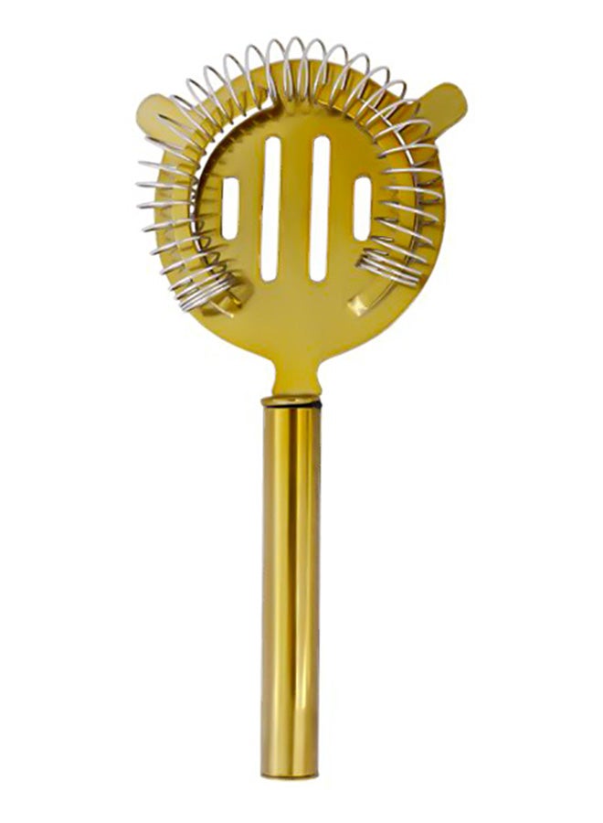 BarPros - Pipe Handle Hawthorne Colander And Strainer Gold 20.3 x 9.7cm - Image 1