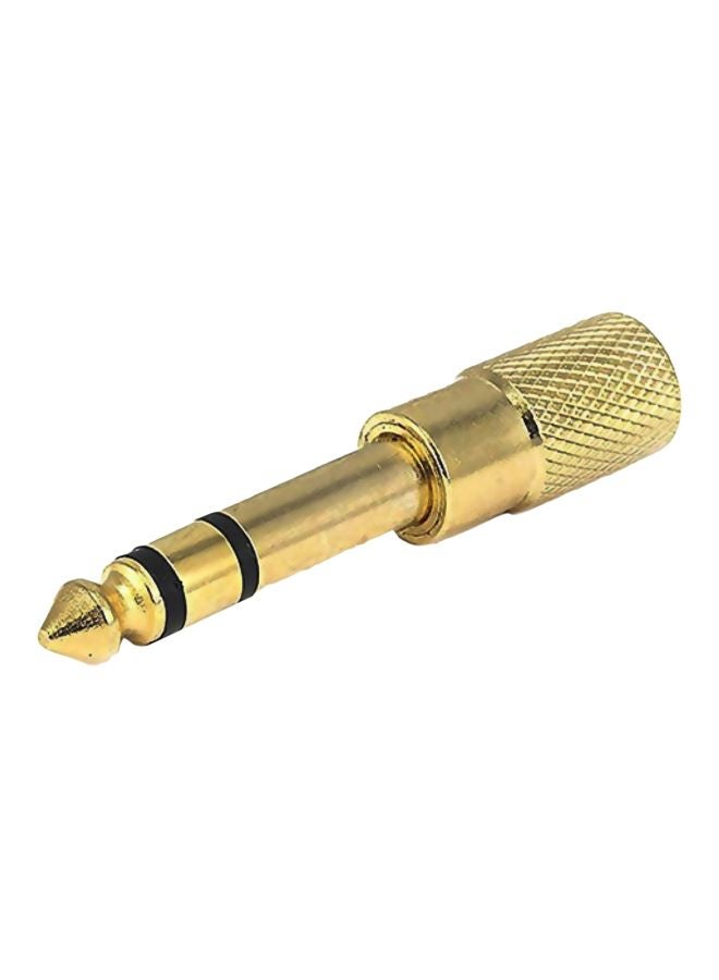 Monoprice 2-Piece Stereo Plug To Stereo Jack Metal Adaptor Gold 